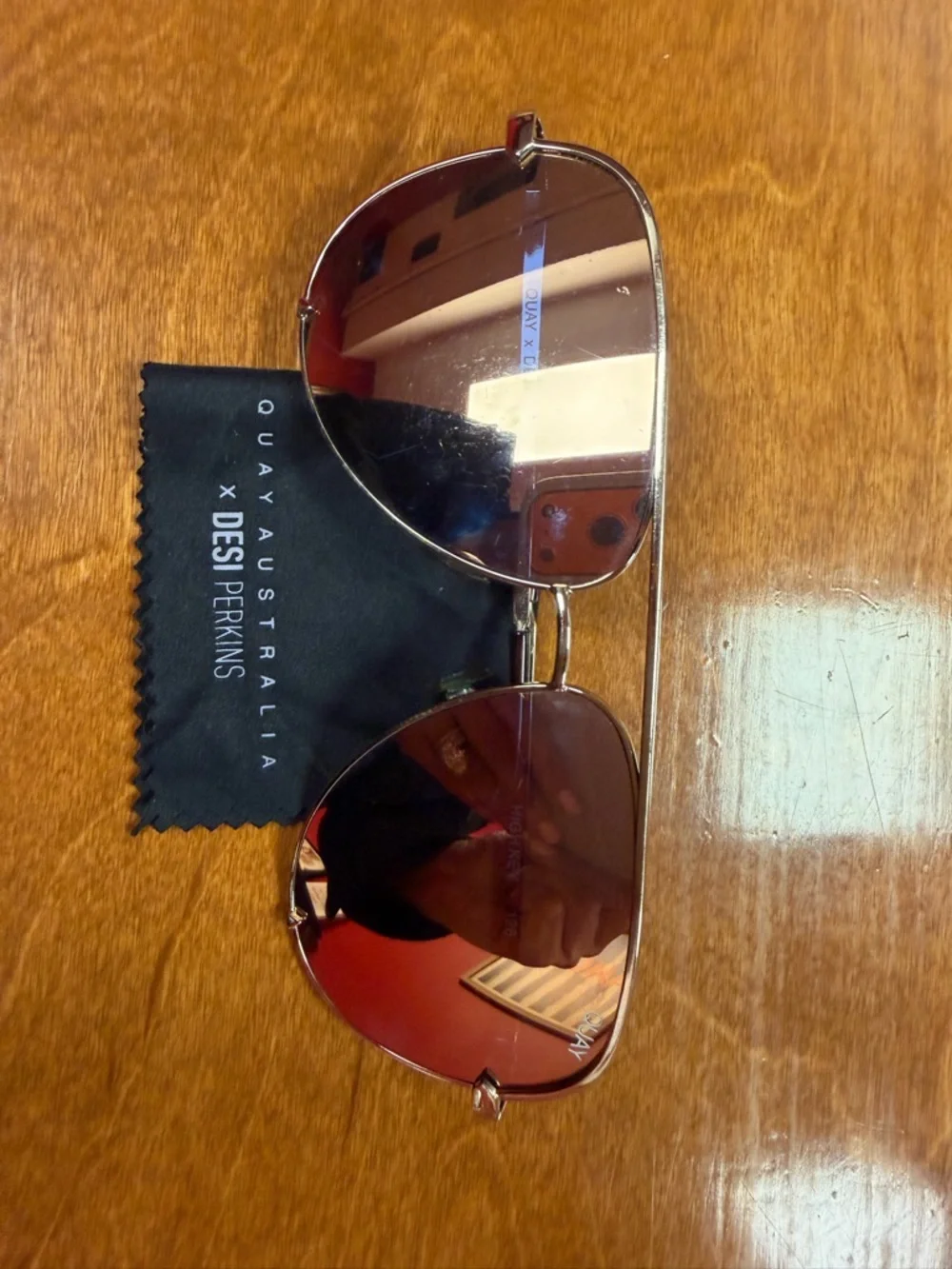 Quay Australia Gold Mirrored Aviator Sunglasses - Picture 5 of 9